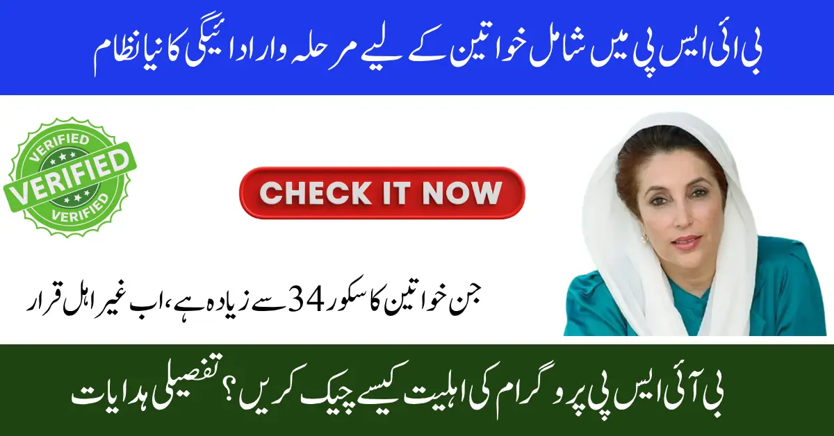 Step-by-Step BISP 8171 Payment Process for Beneficiaries with PMT Below 34