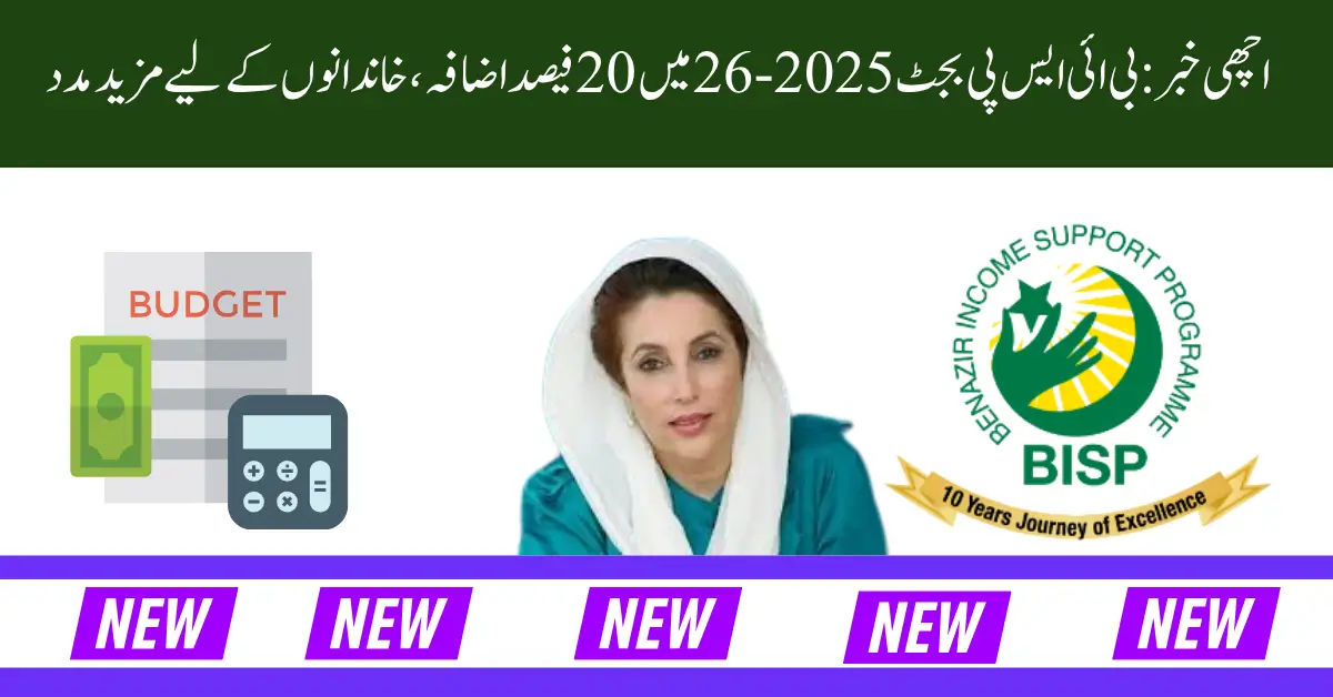 Good News BISP Budget 2025–26 Increased by 20%, More Help for Families