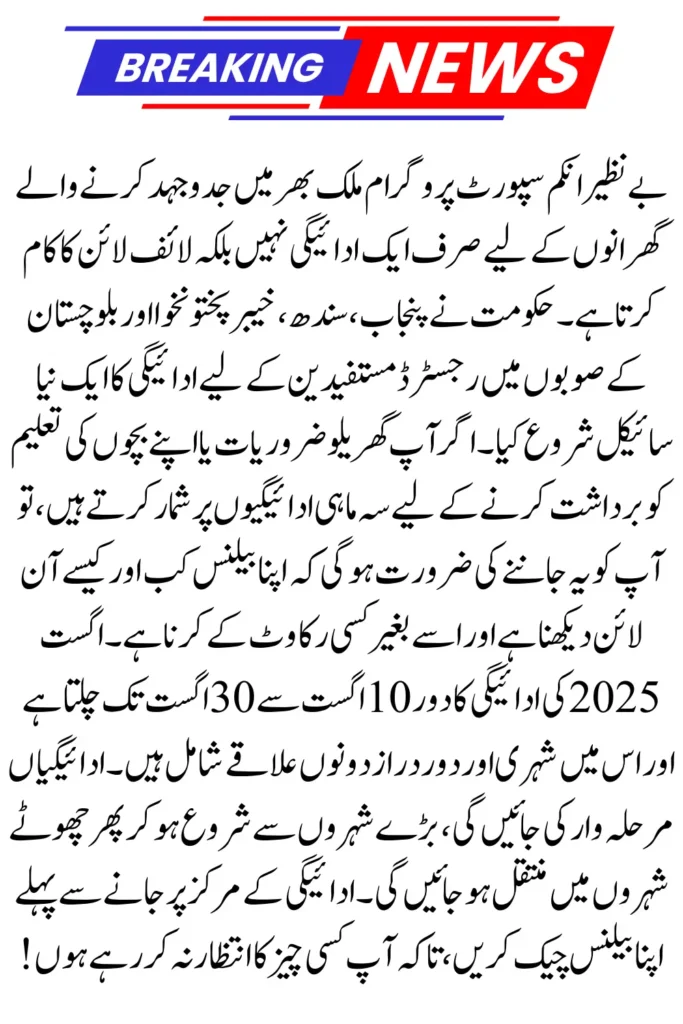 BISP Check Balance Online by CNIC in August 2025 – Portal & SMS Guide