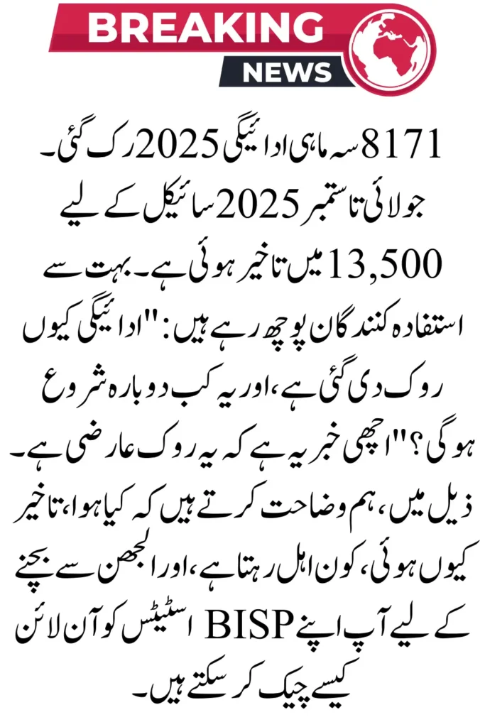 8171 Quarterly Payment Stopped 2025 – How to Check Your BISP Status Online