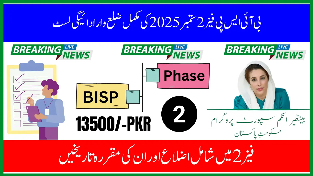 BISP 8171 Phase 2 September 2025 – District Payment List and Beneficiary Guide