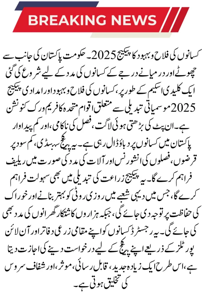 Farmer Welfare Package 2025 – Key Features, Loan Support, and Subsidies