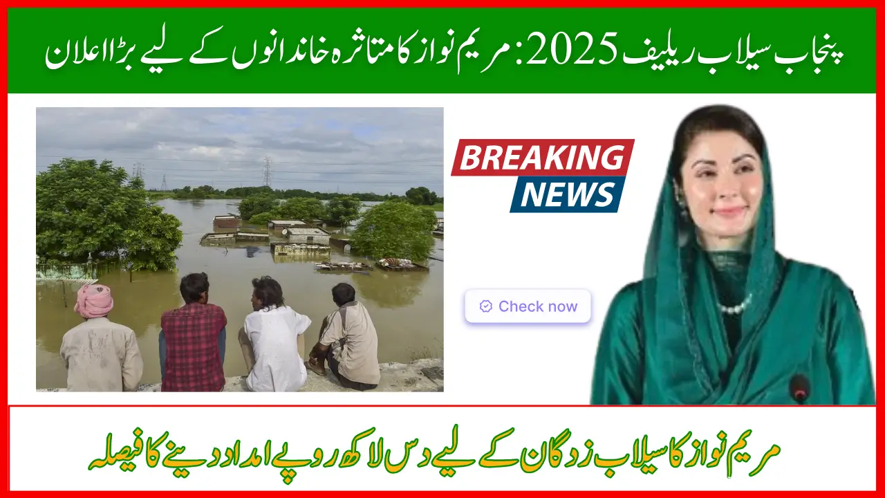 Punjab Flood Relief 2025: Maryam Nawaz Announces Rs 1 Million for Families