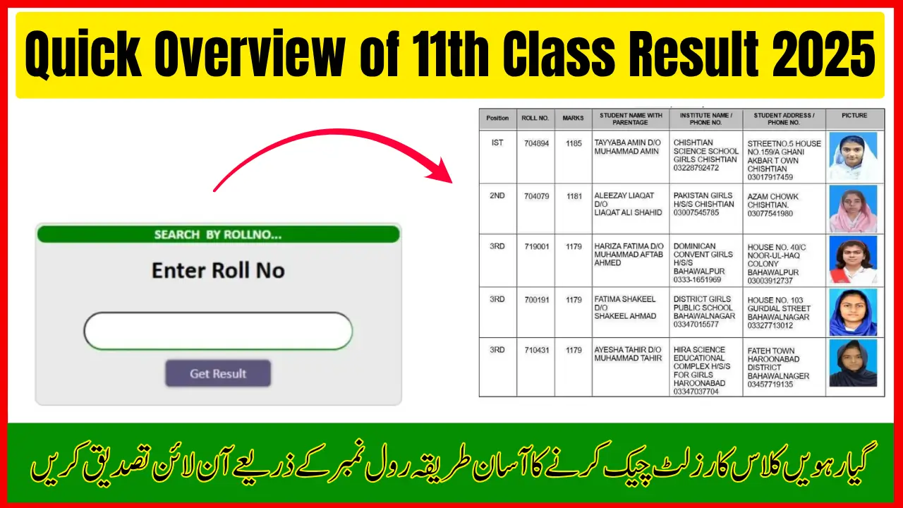 BISE Punjab 11th Class Result 2025 – Check 1st Year Result Online on 15 October at 10 AM