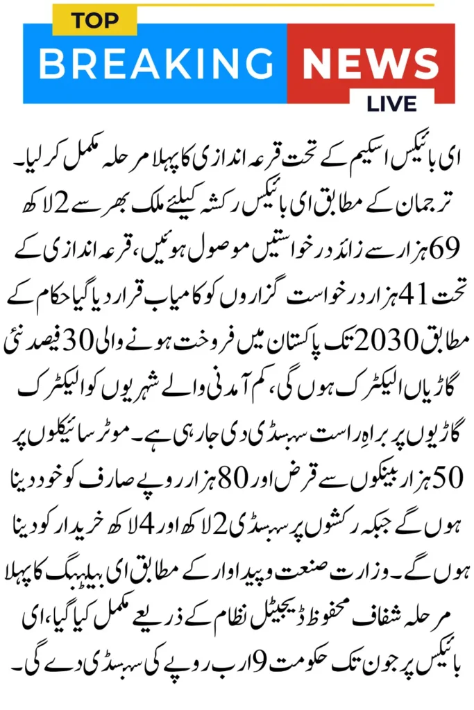 Punjab E-Bike Scheme 2025 Results – First Phase Lottery Updates