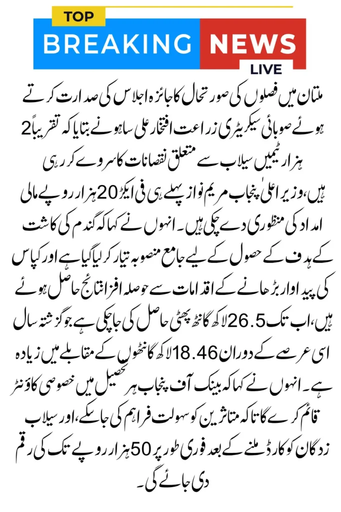 Punjab Farmers to Get Rs 20,000 per Acre Compensation After Flood Damages