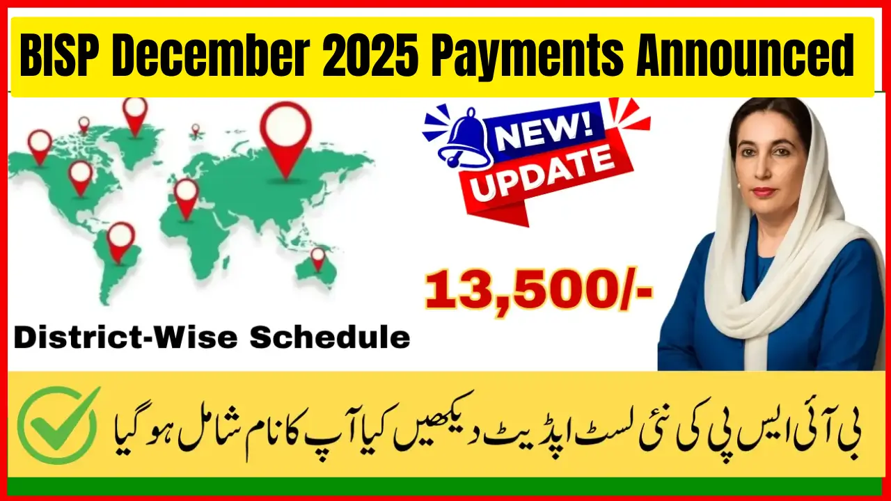 BISP December 2025 Payments Announced – Check Province-Wise Dates and CNIC Status